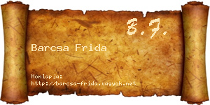 Barcsa Frida névjegykártya